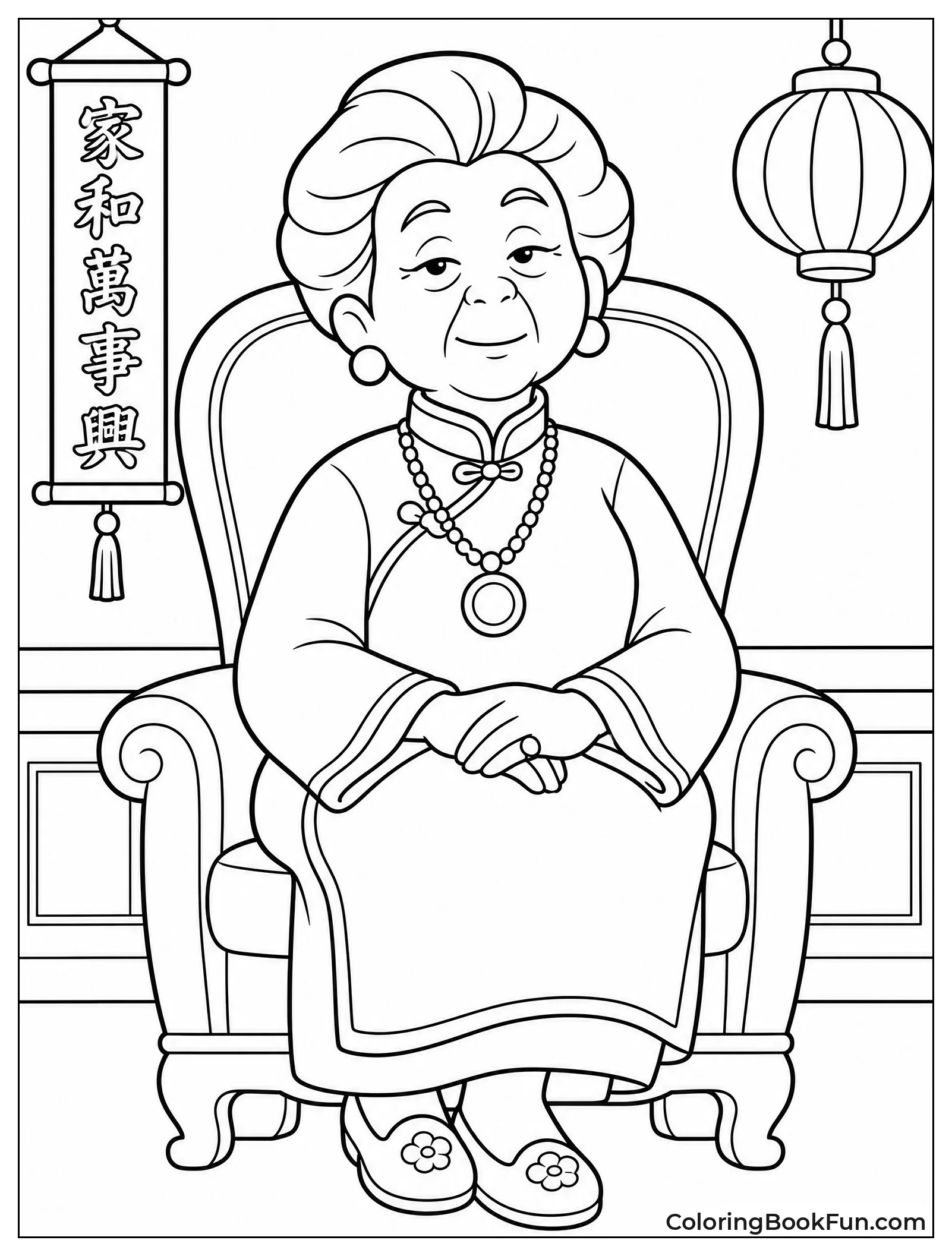 Grandma Sitting Wisely in Chair