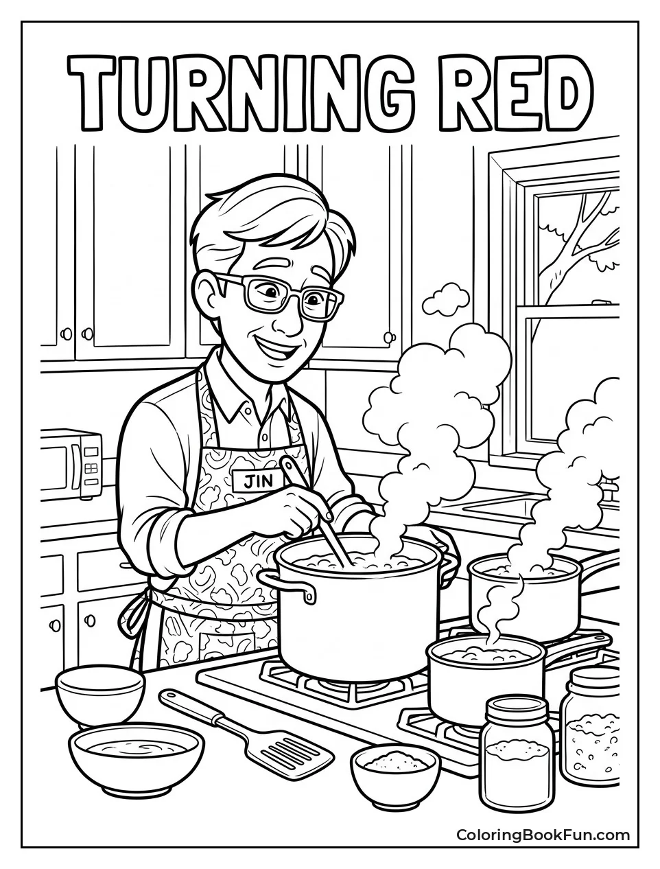 Jin Cooking Meal in Kitchen