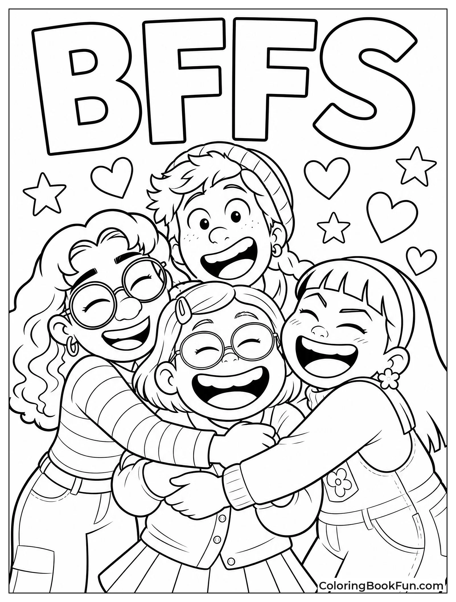Friends Laughing in Group Hug