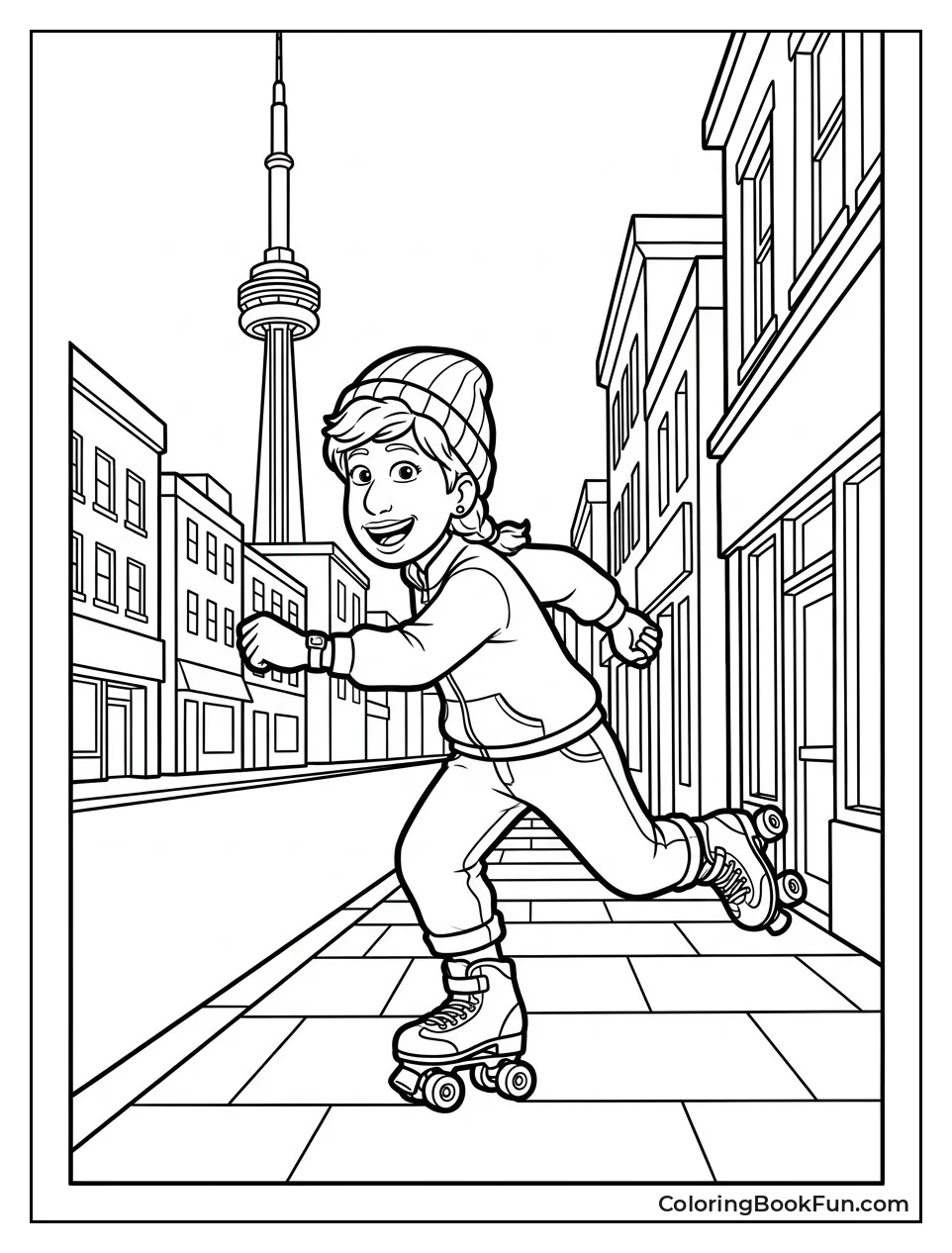 Miriam Skateboarding Down Sidewalk