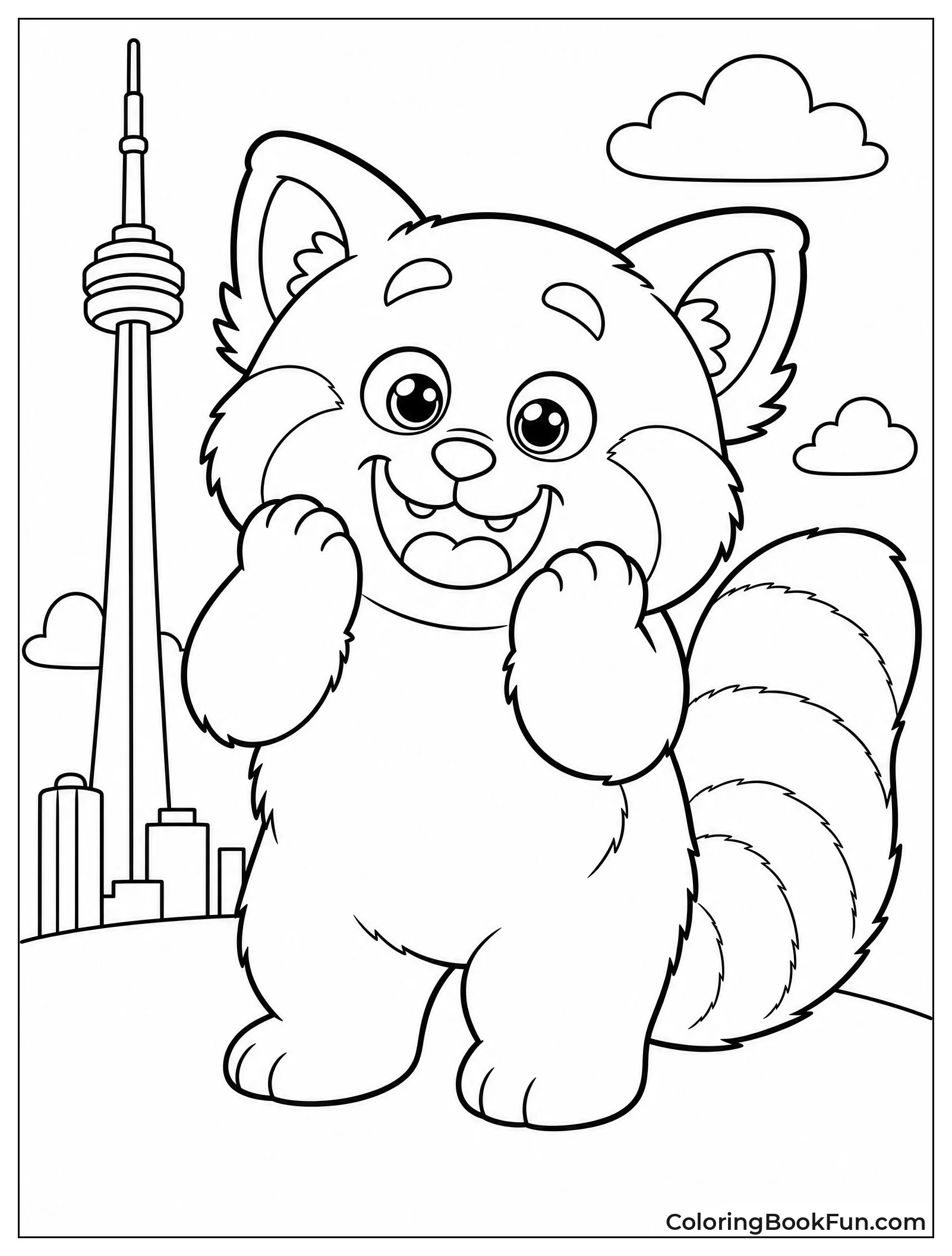 Simple Red Panda Mei Outline