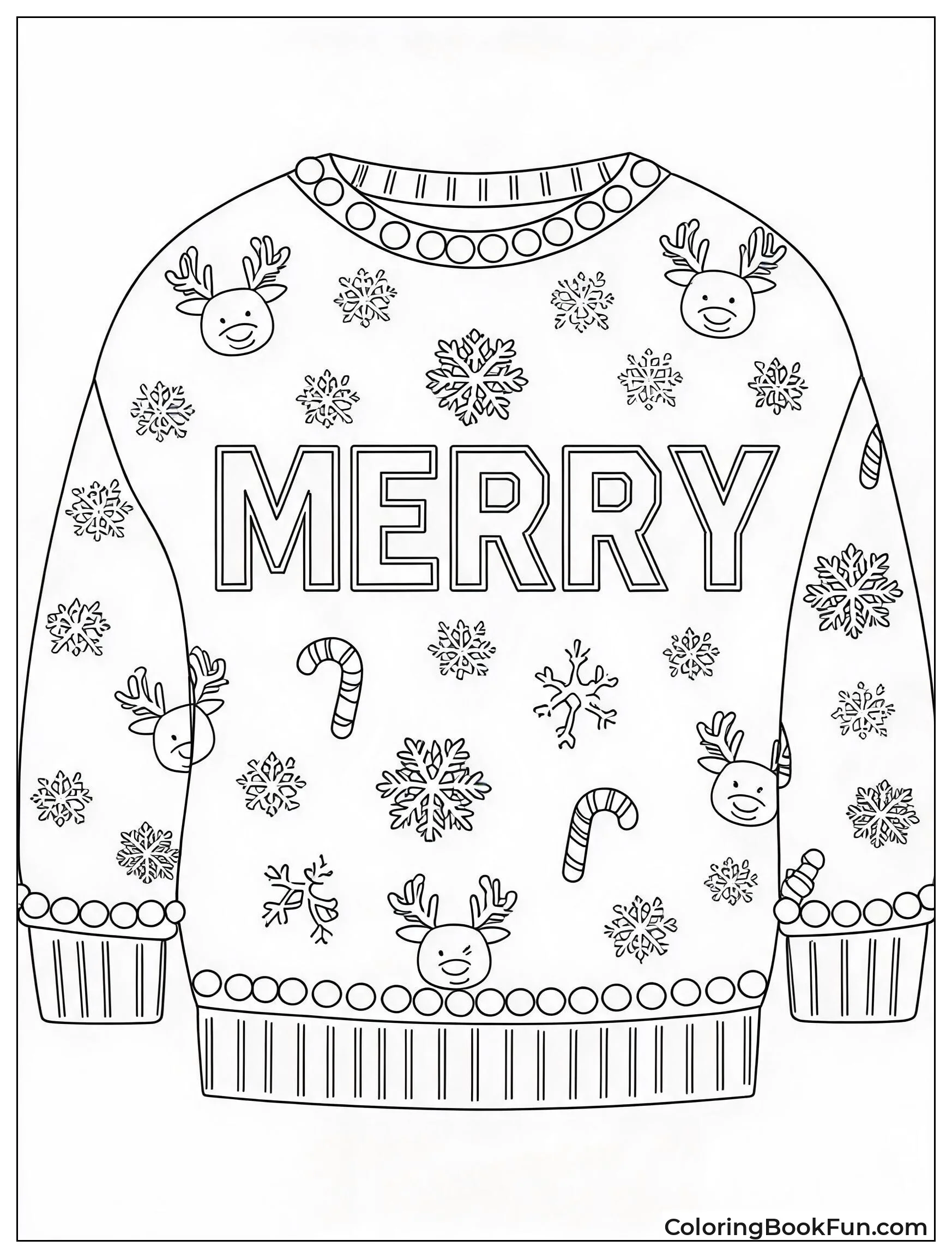 Ugly Christmas Sweater with Pom Poms