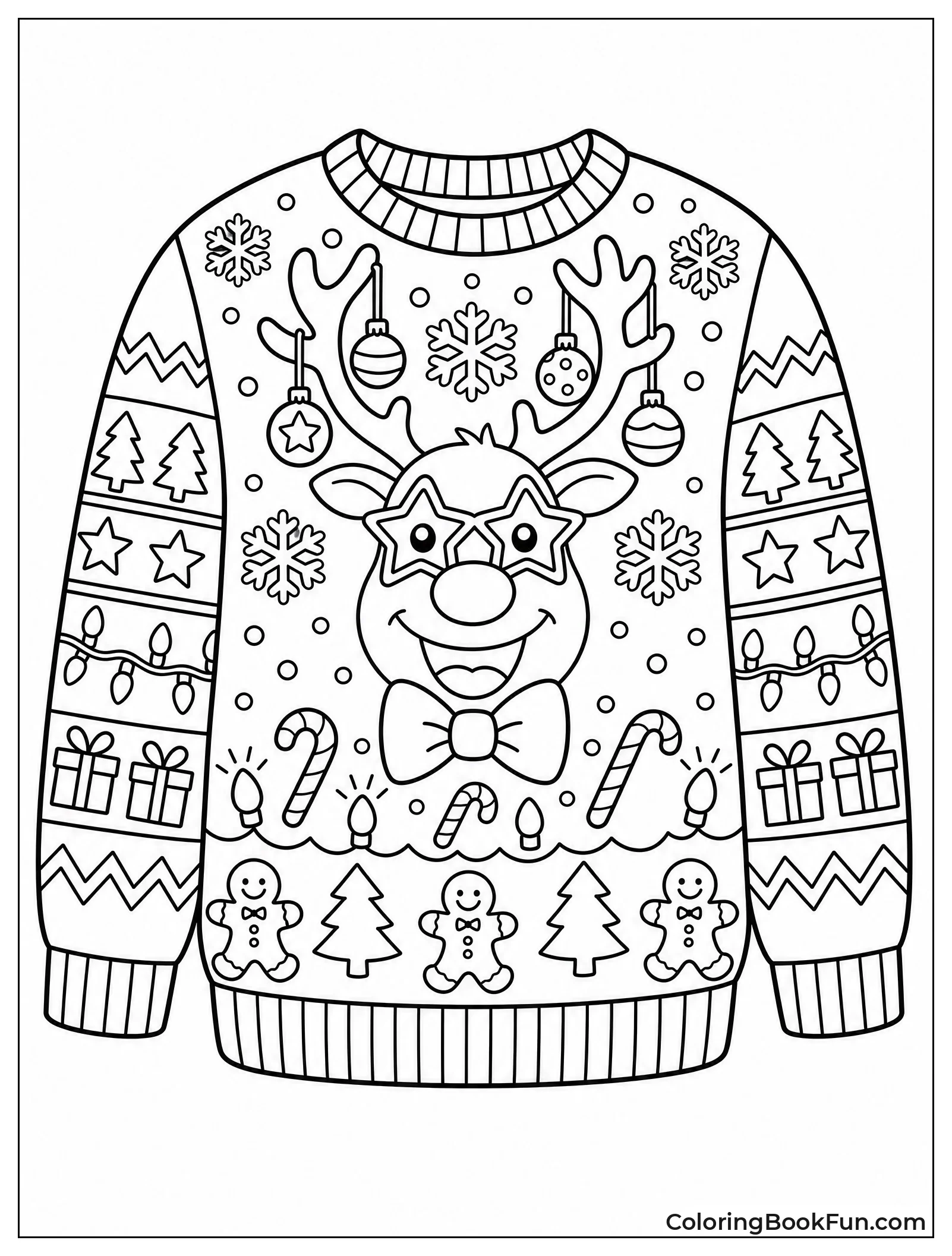 Silly Sweater Covered in Funny Patterns