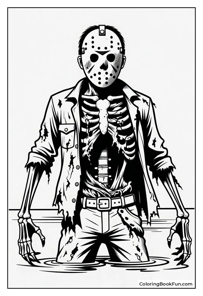 Undead Jason Rising from Water