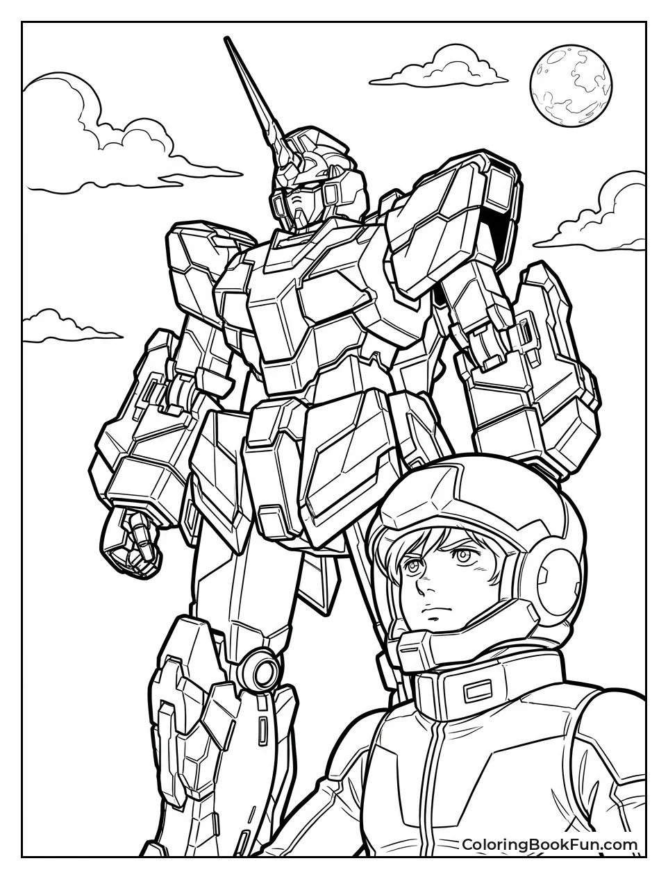Banagher Piloting Unicorn Gundam