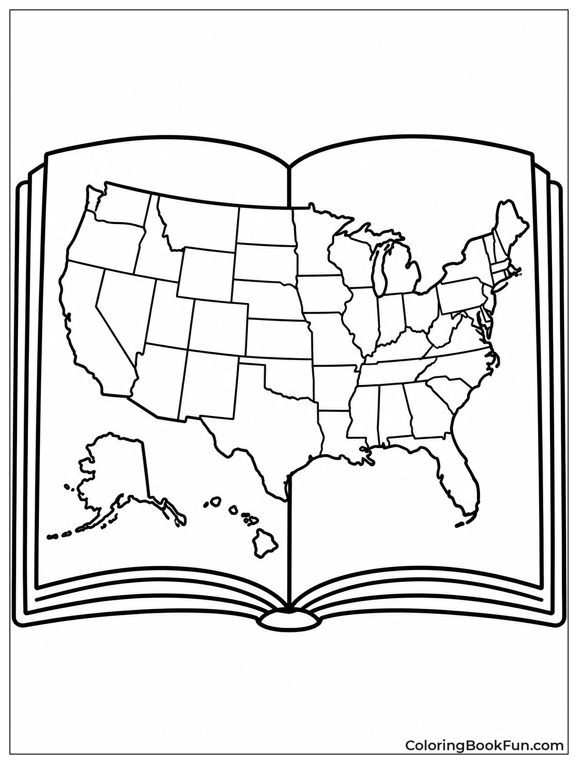 Book Opens to USA Map