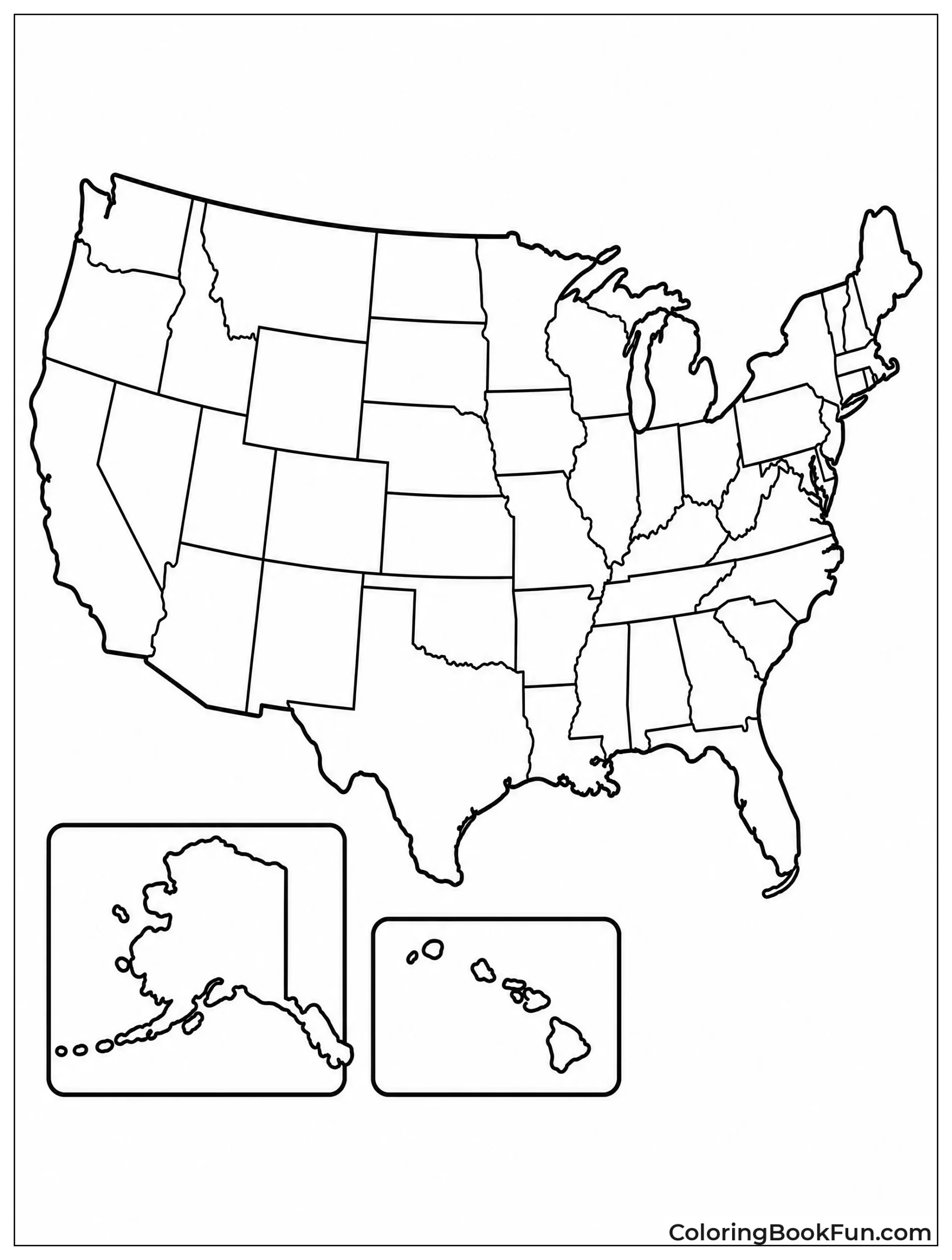 Color the Blank United States Map