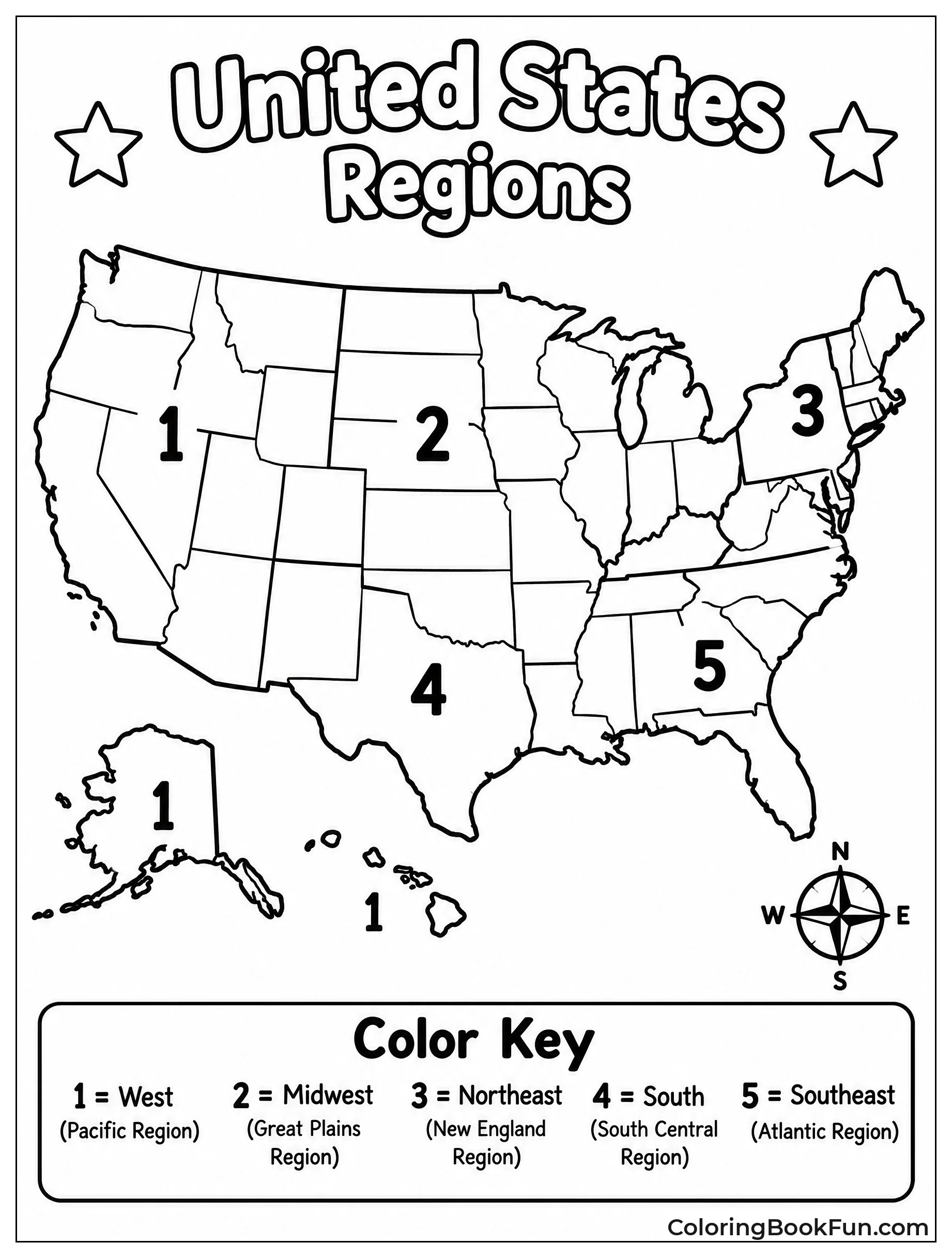 Color Regions by Number Key
