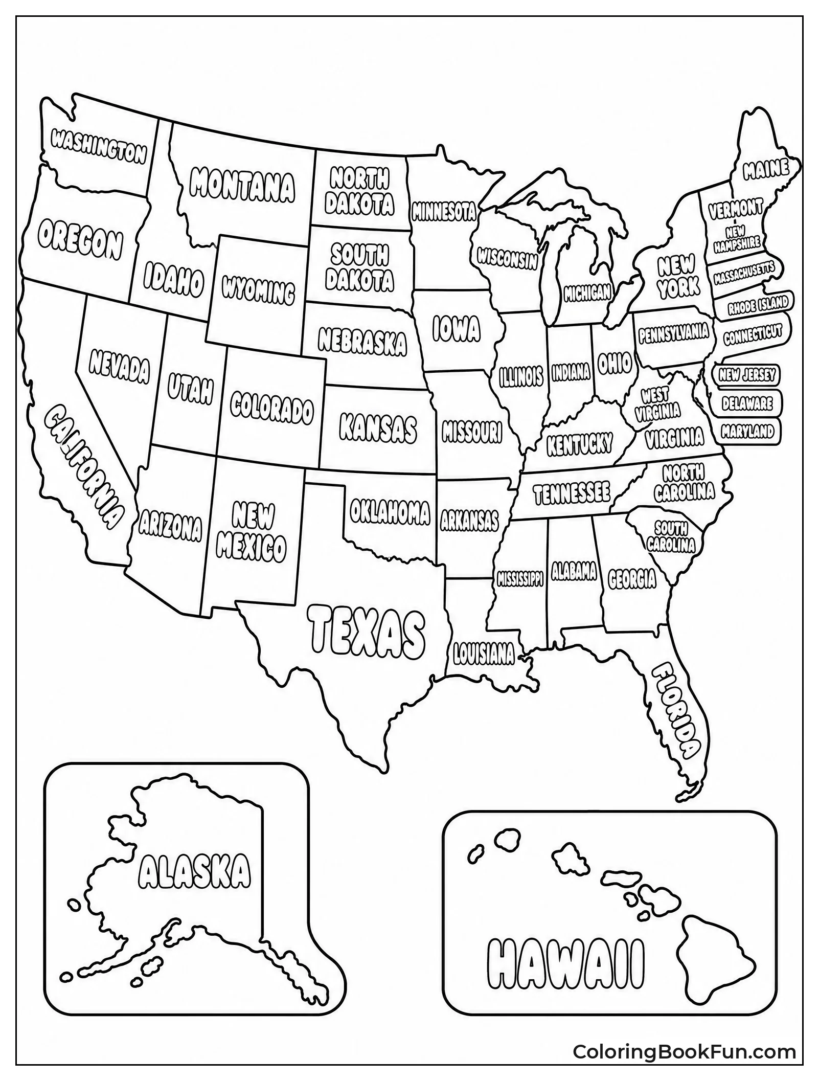 Bubble Letters Name Each State