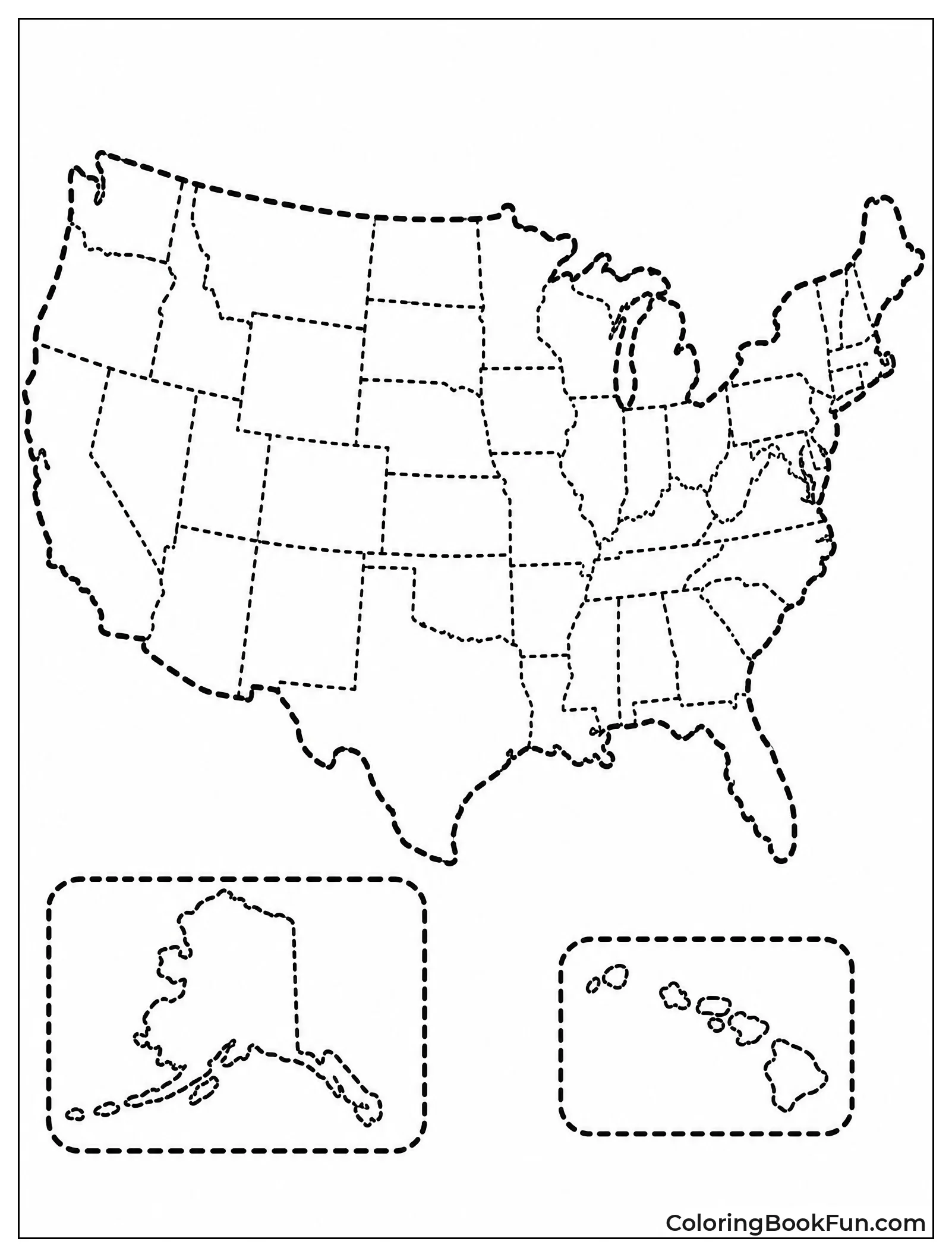 Trace Thick Dashed USA Lines