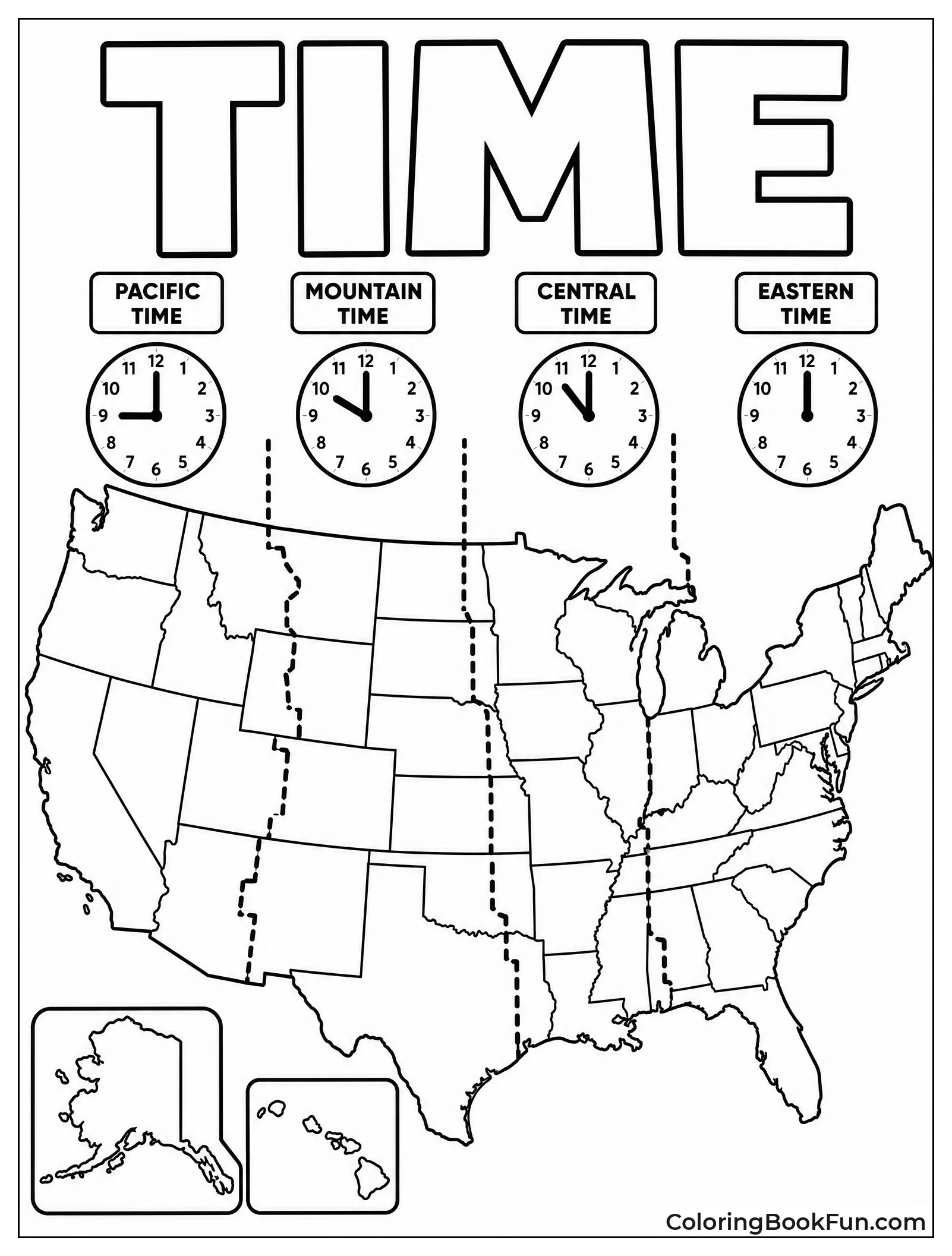 Clocks Show Different Time Zones