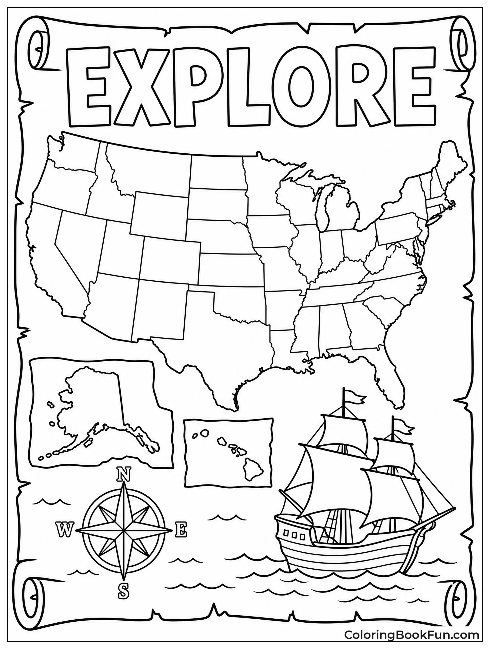 Ship Sails by Vintage Map