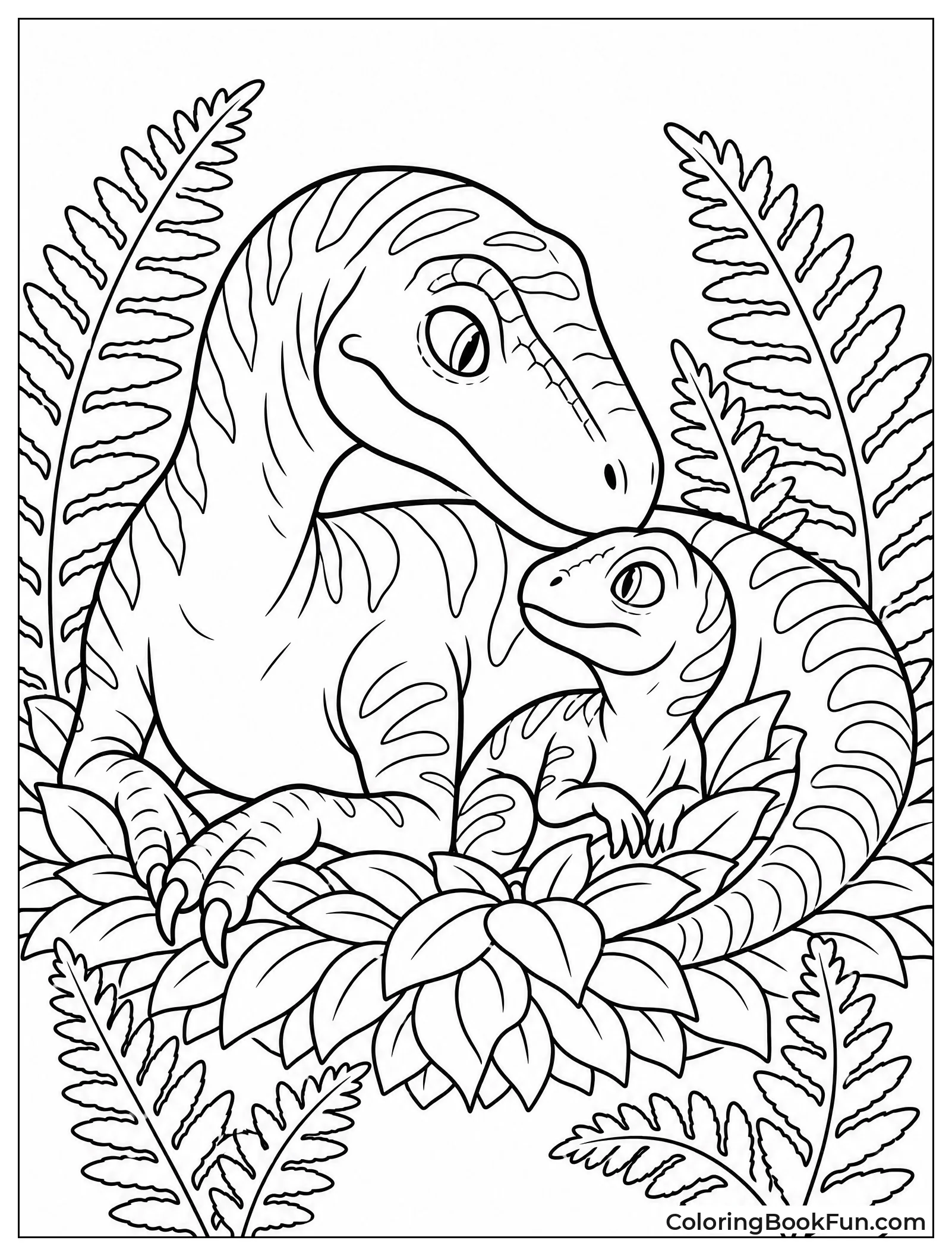 Mother Velociraptor in the Nest