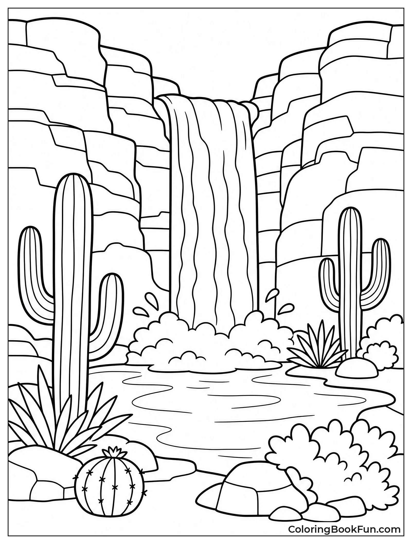 Waterfall in Desert Canyon Oasis