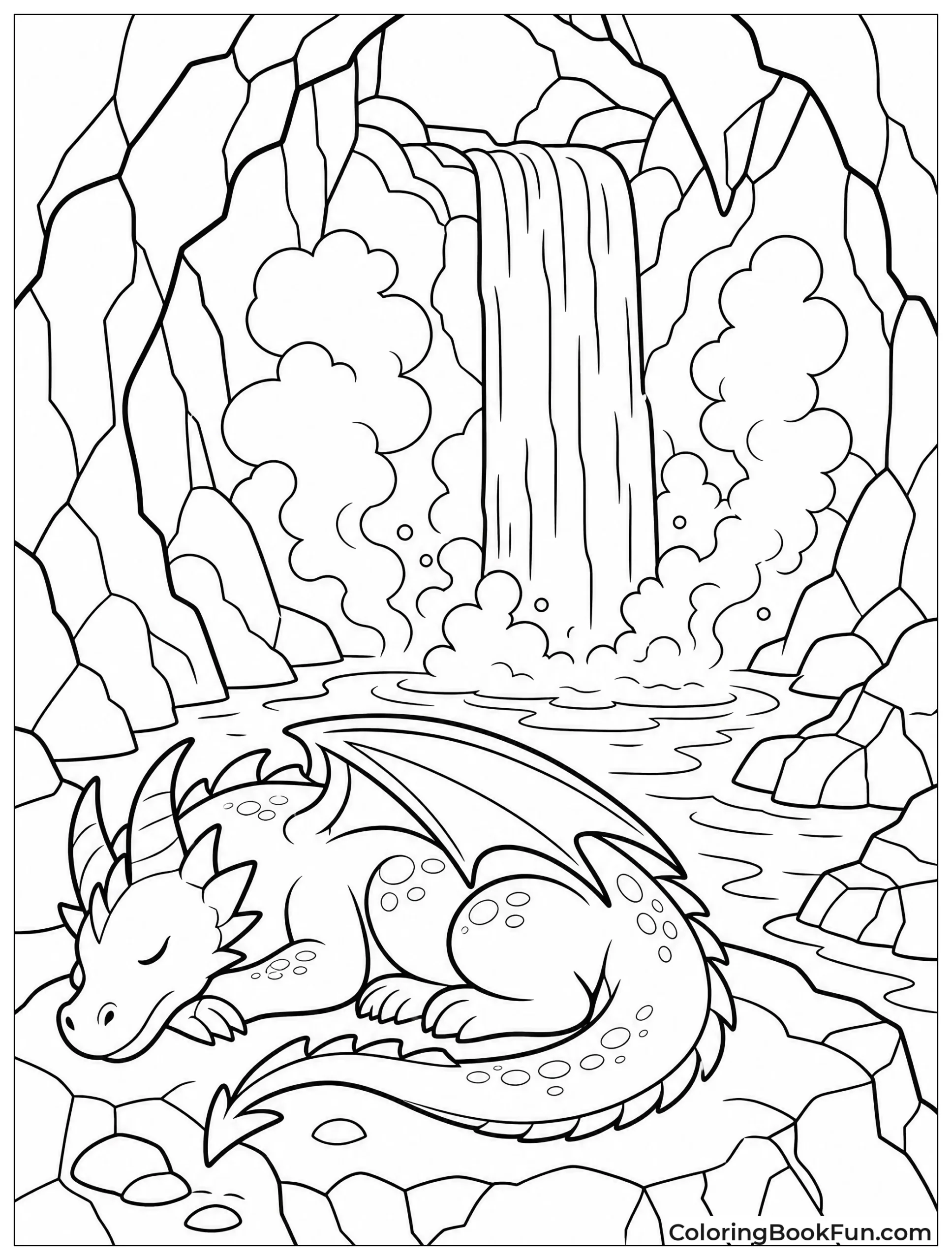 Water Turning to Steam near Dragon