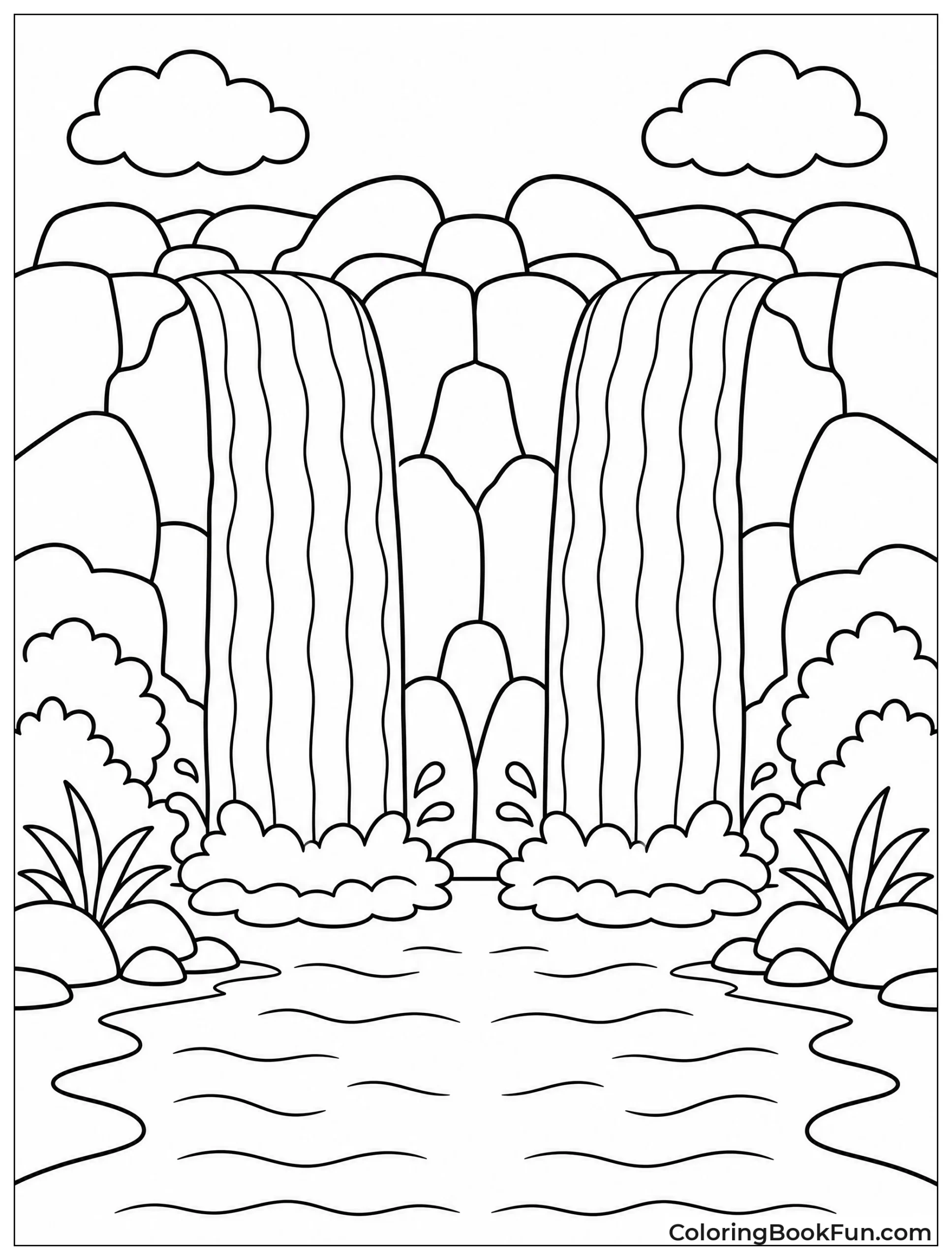 Two Identical Waterfalls Side by Side