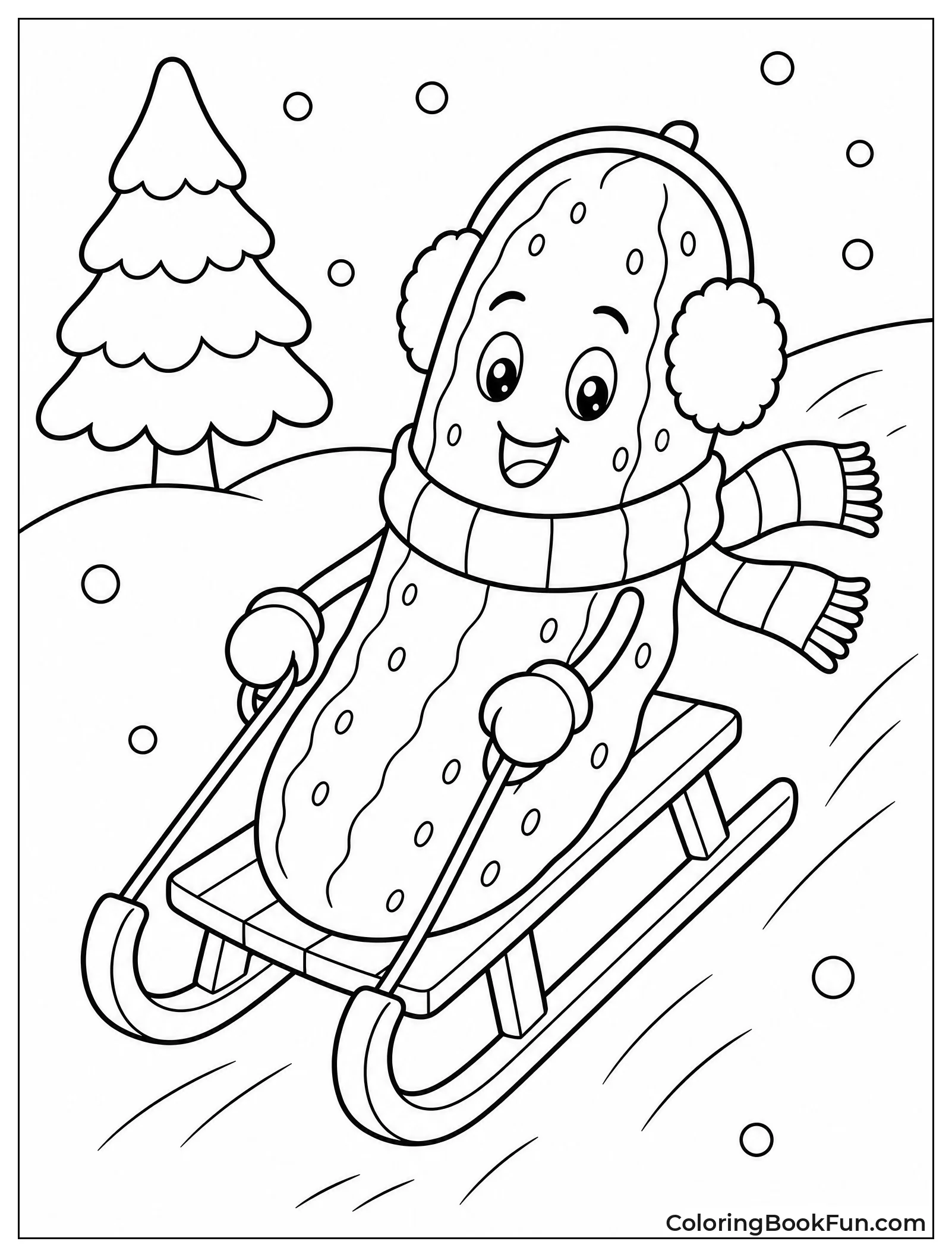 Pickle Sledding Down Hill