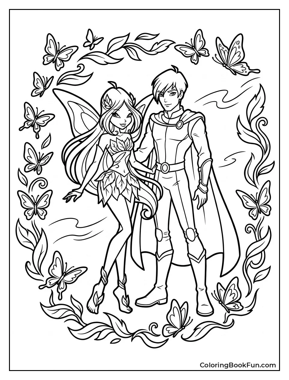 Flora and Helia Dance with Butterflies