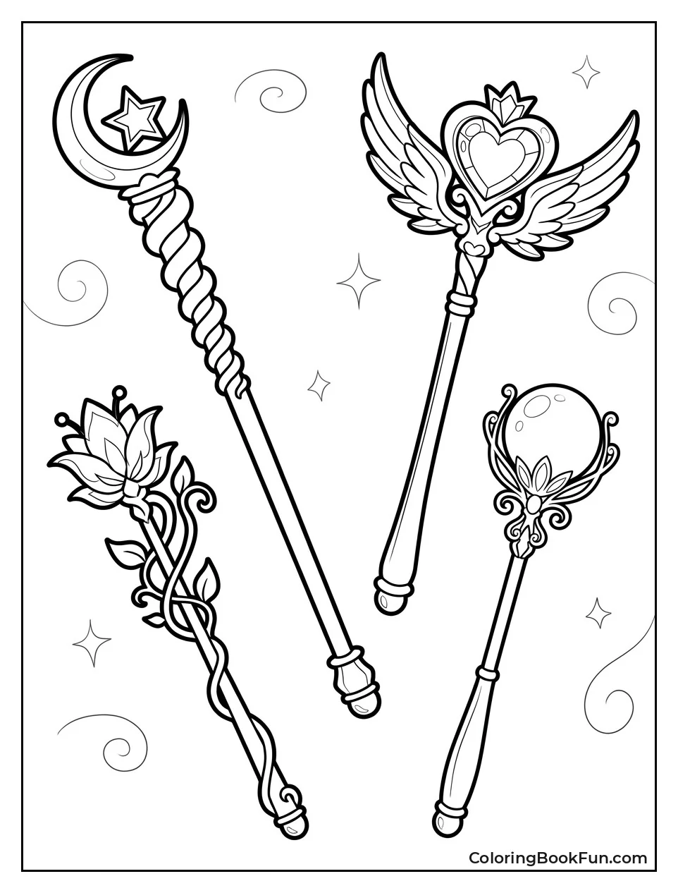 Collection of Magical Wands and Scepters