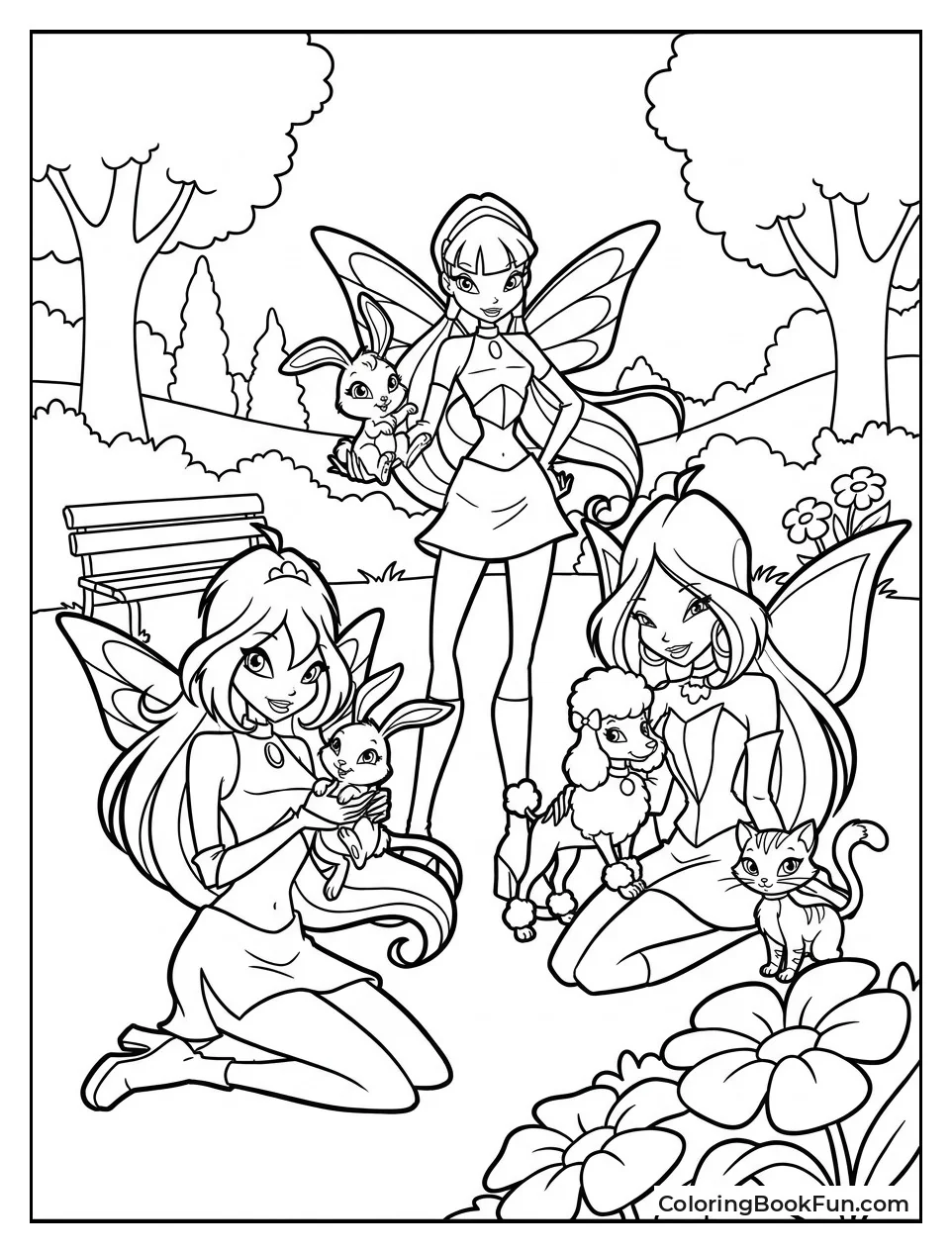 Winx Play with Their Pet Animals