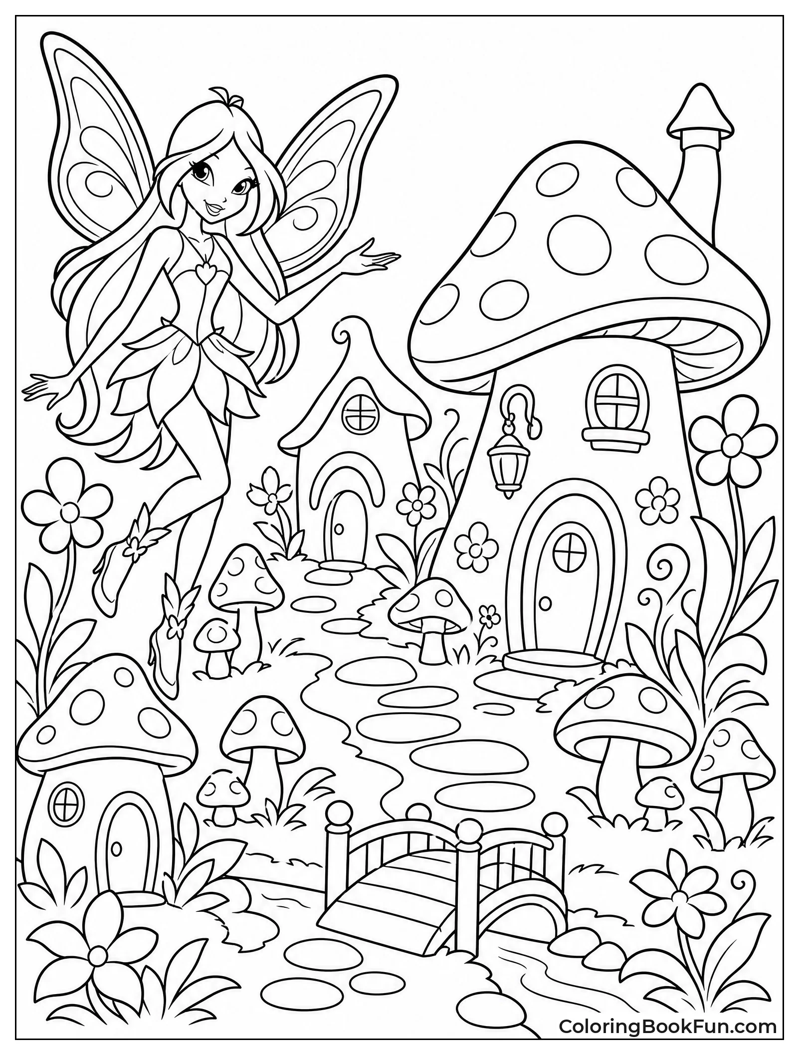 Whimsical Pixie Village with Tiny Houses