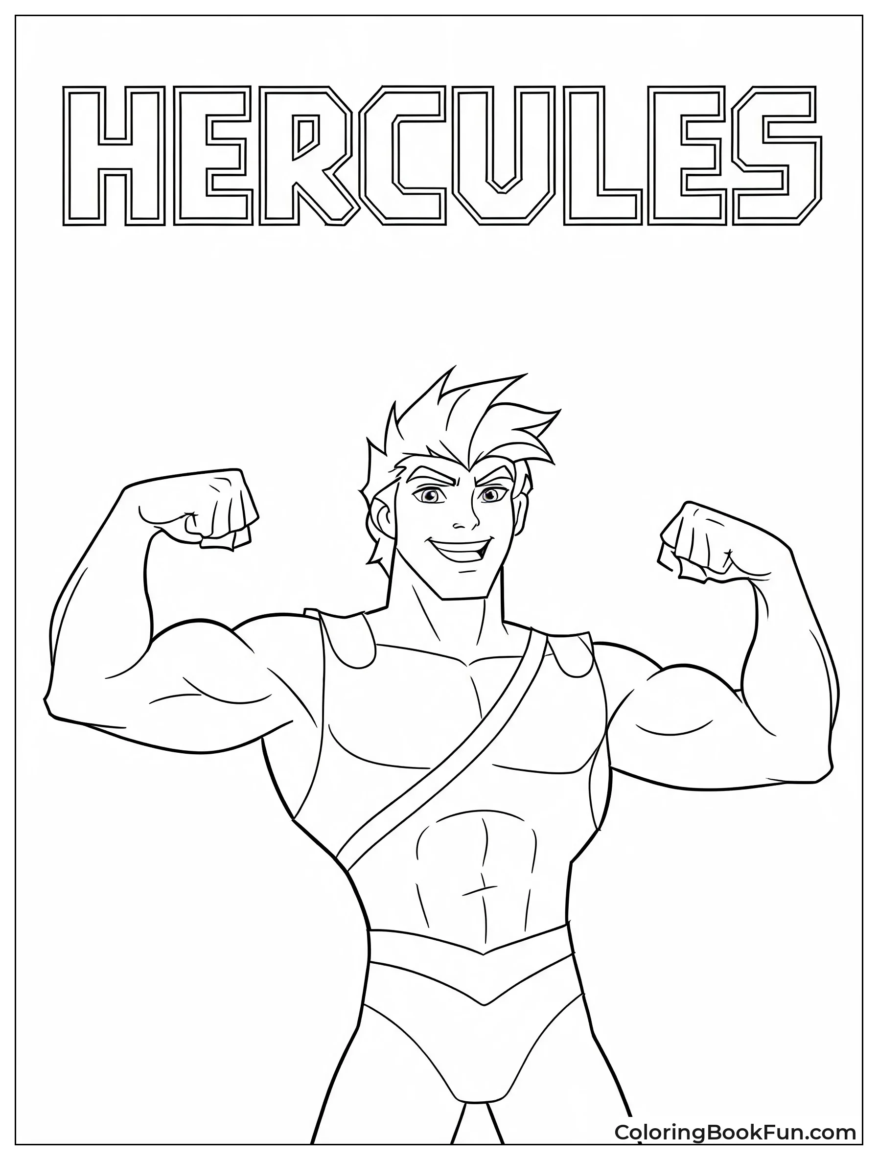 Young Hercules Flexes Muscles