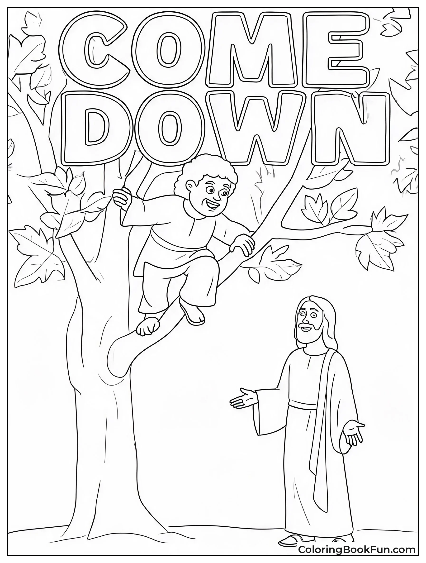 Zacchaeus Climbs Down from the Tree