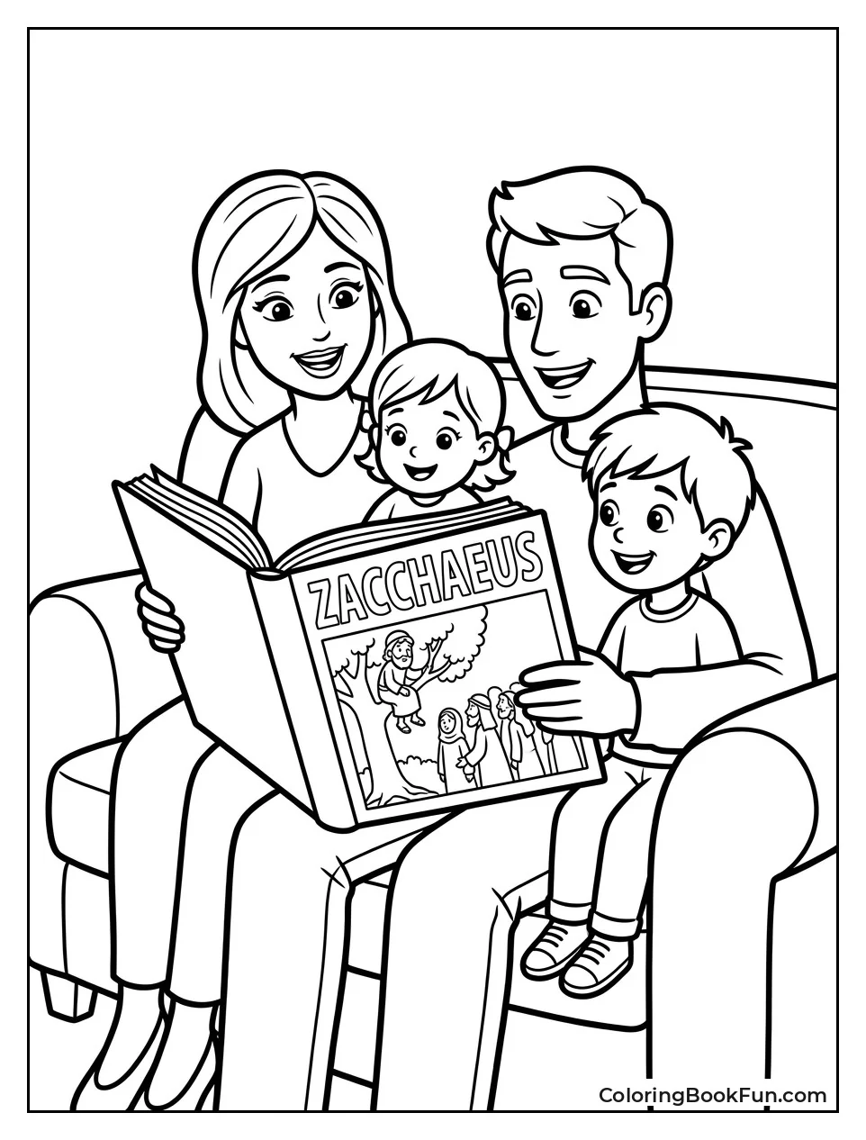 Family Reads the Zacchaeus Story Together