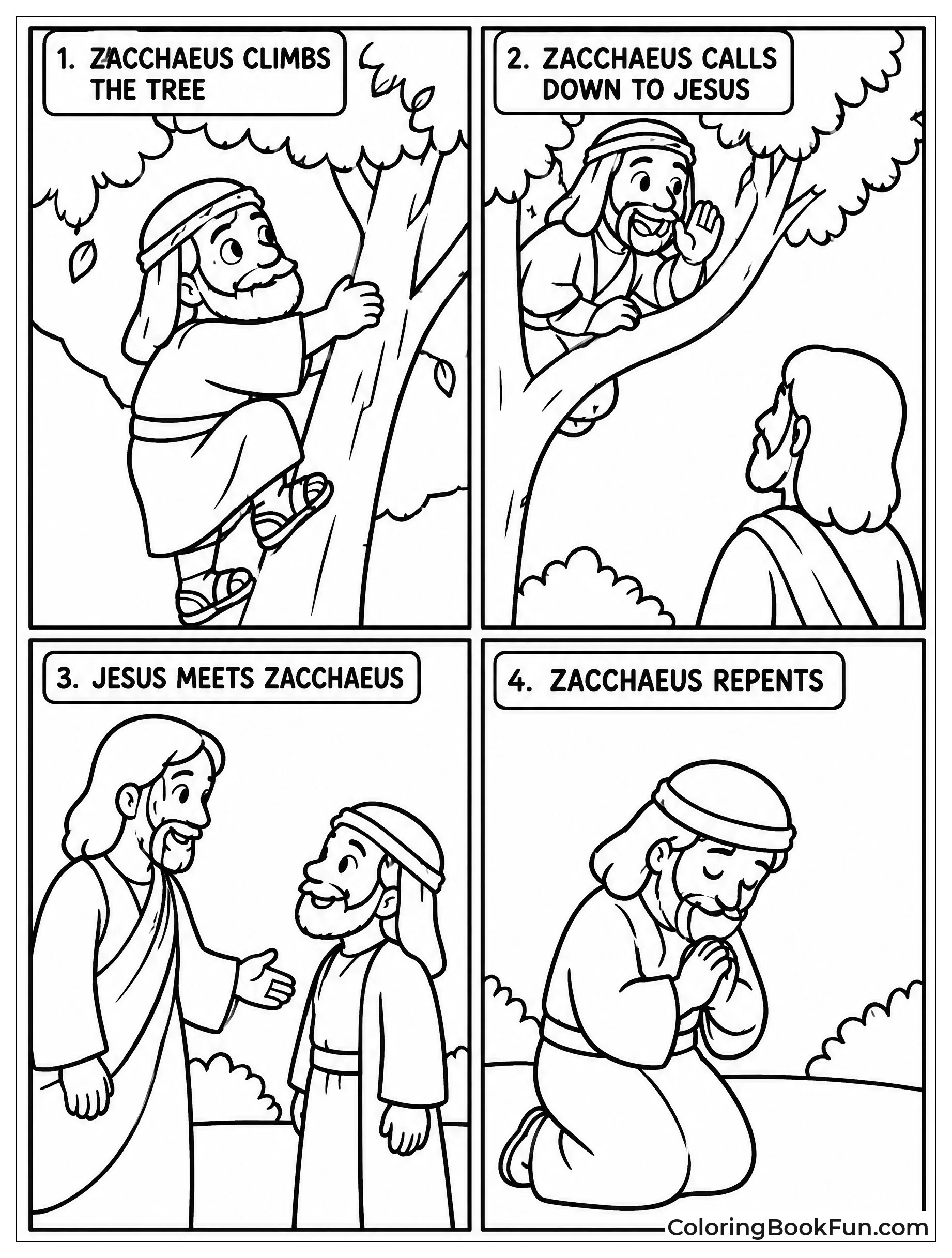 Four Panels Tell the Zacchaeus Story
