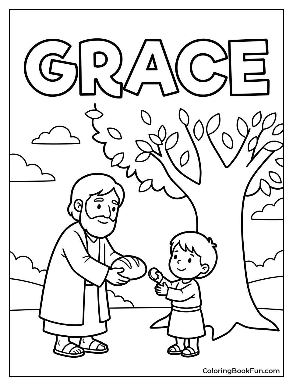 Zacchaeus Gives Bread and Coin