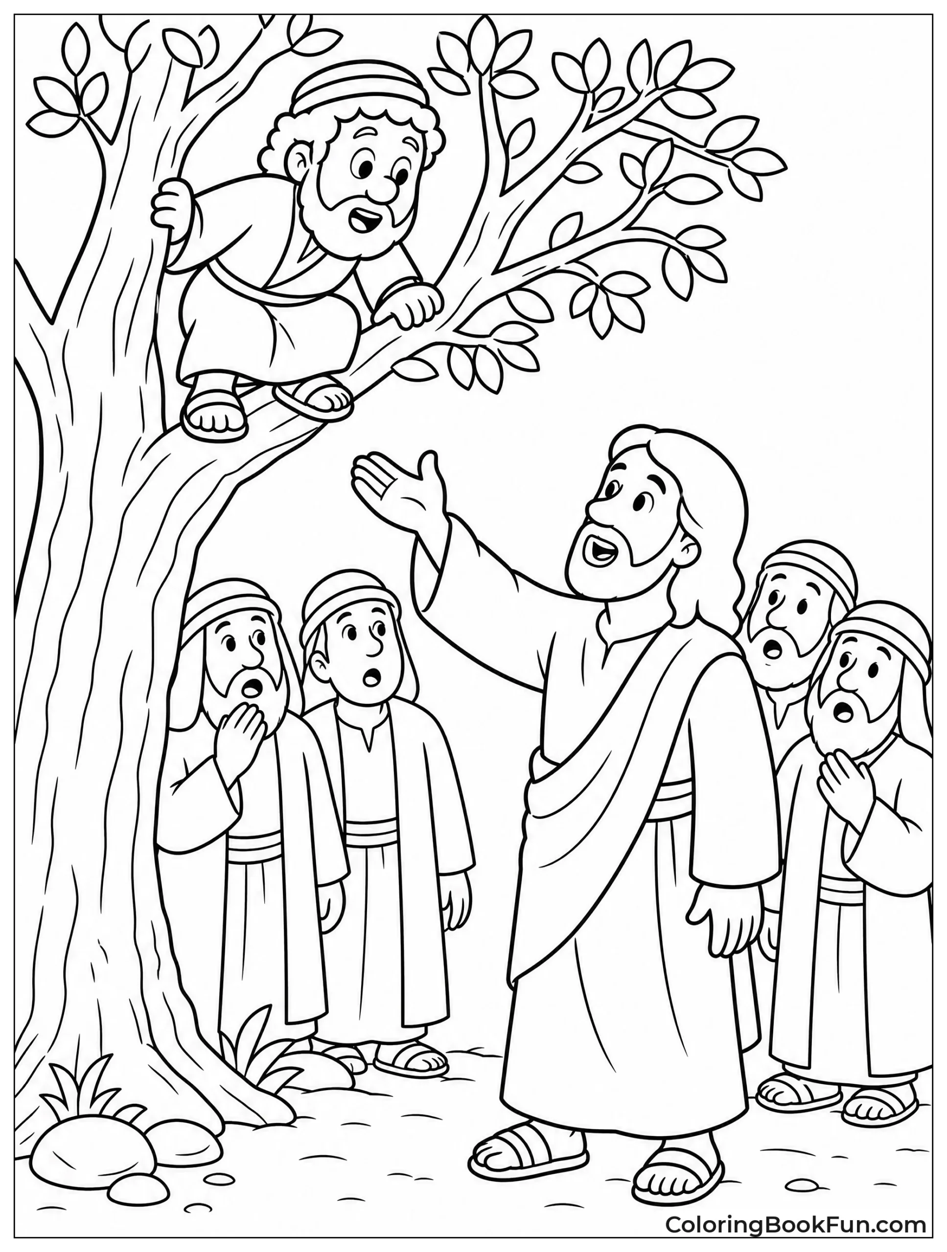 Jesus Looks Up at Zacchaeus