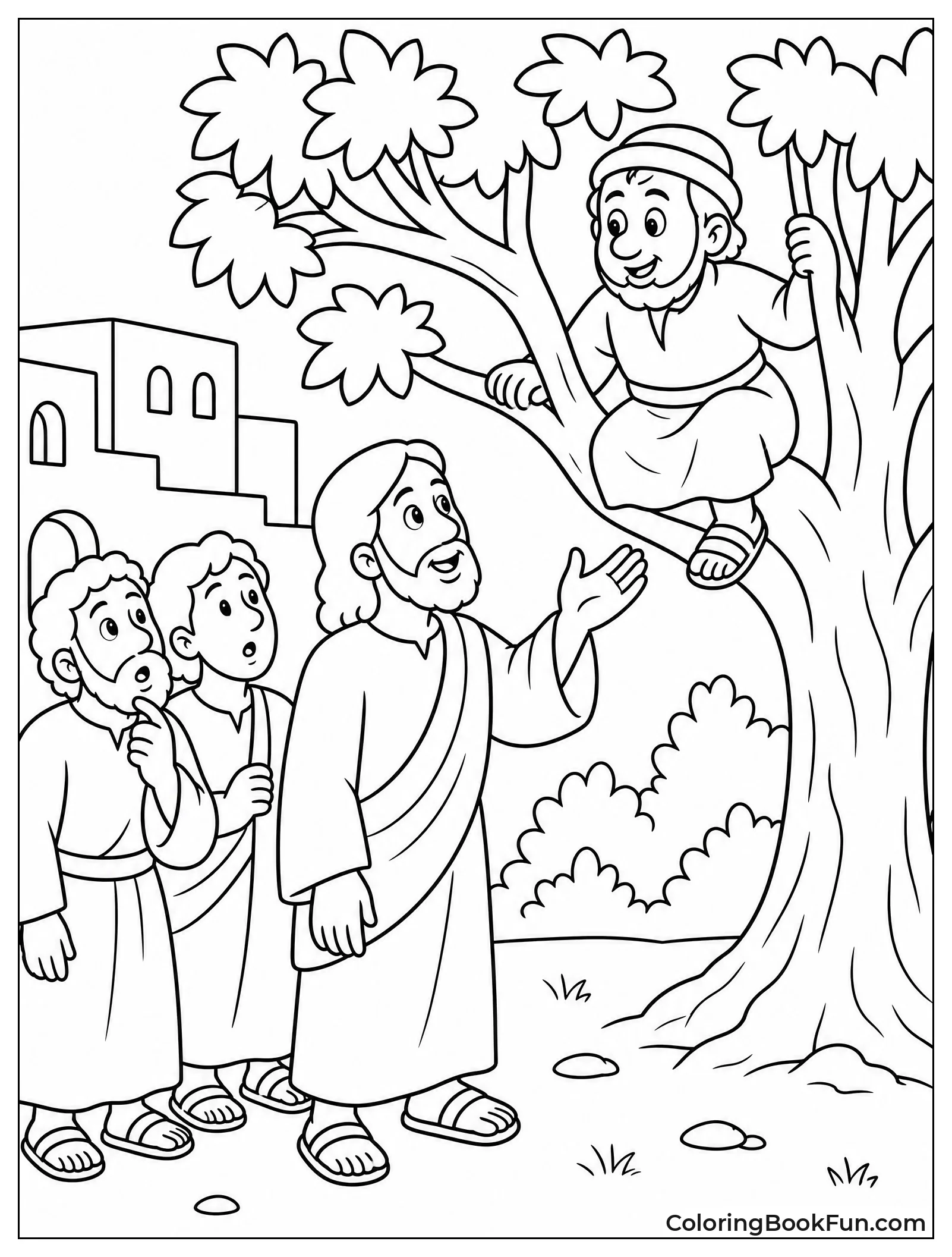 Disciples Watch Jesus Call Zacchaeus