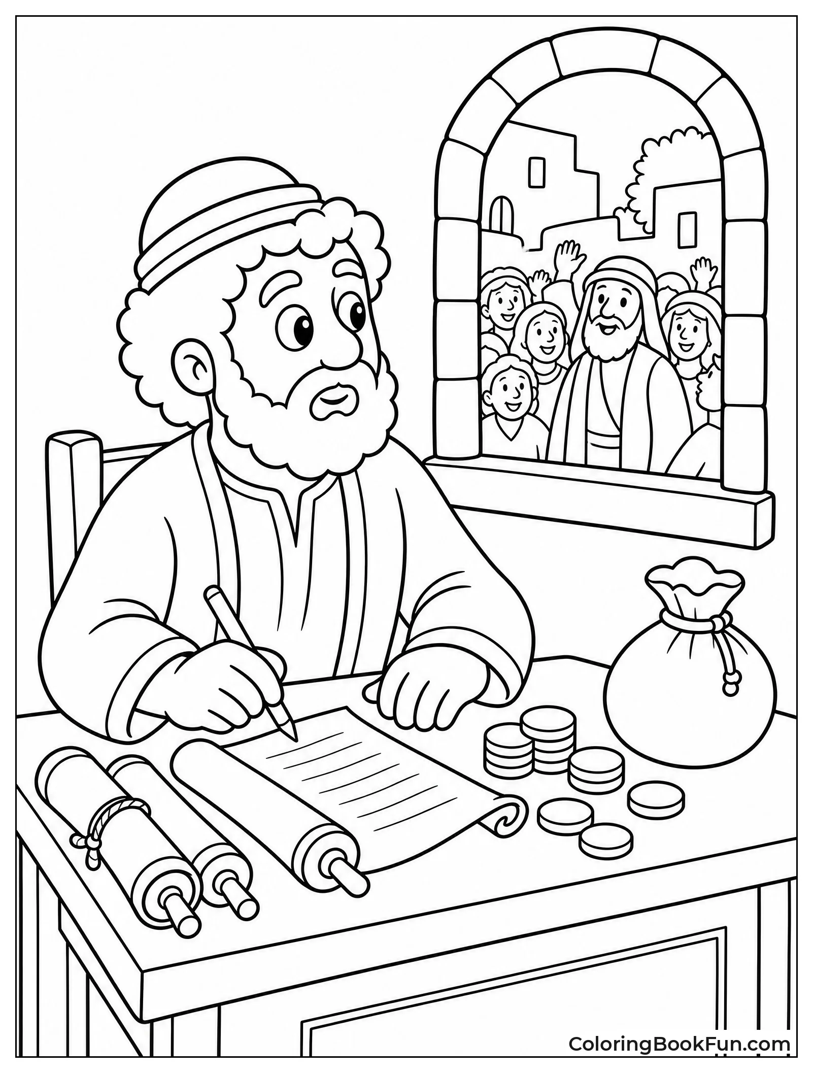 Zacchaeus Sits at His Tax Table