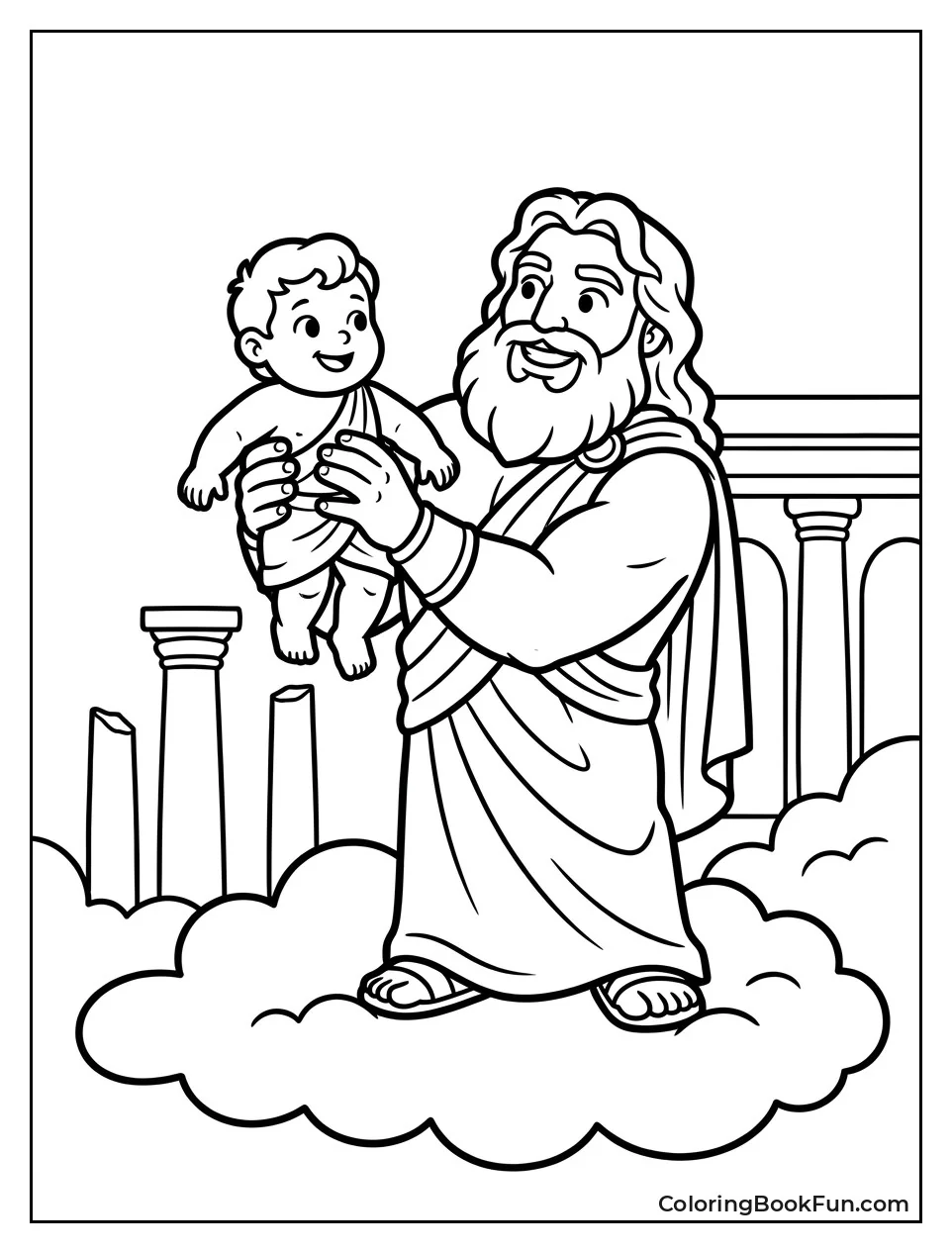 Zeus Holds Baby Hercules