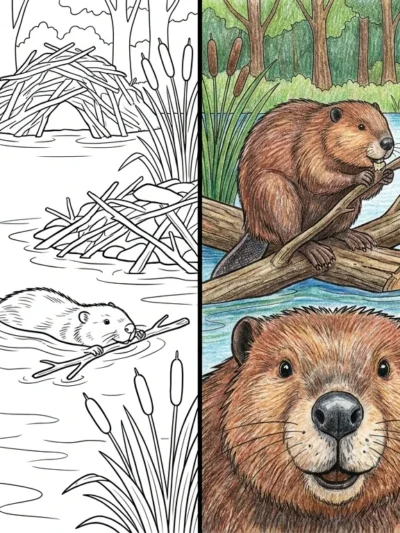 Beaver coloring pages