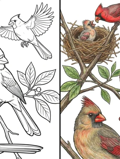 Cardinal coloring pages