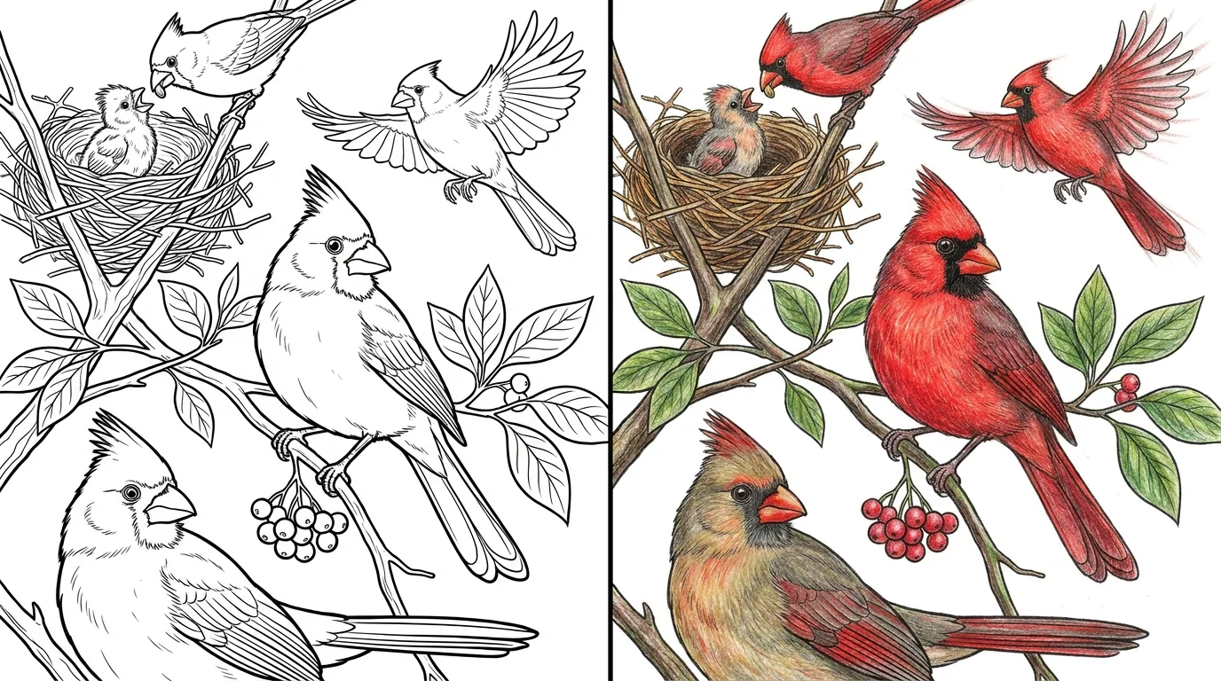 43 Cardinal Coloring Pages (Free PDFs)