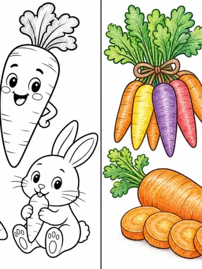 Carrot coloring pages