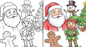 christmas color by number coloring pages
