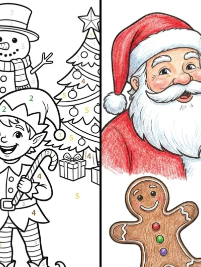 Christmas Color By Number coloring pages