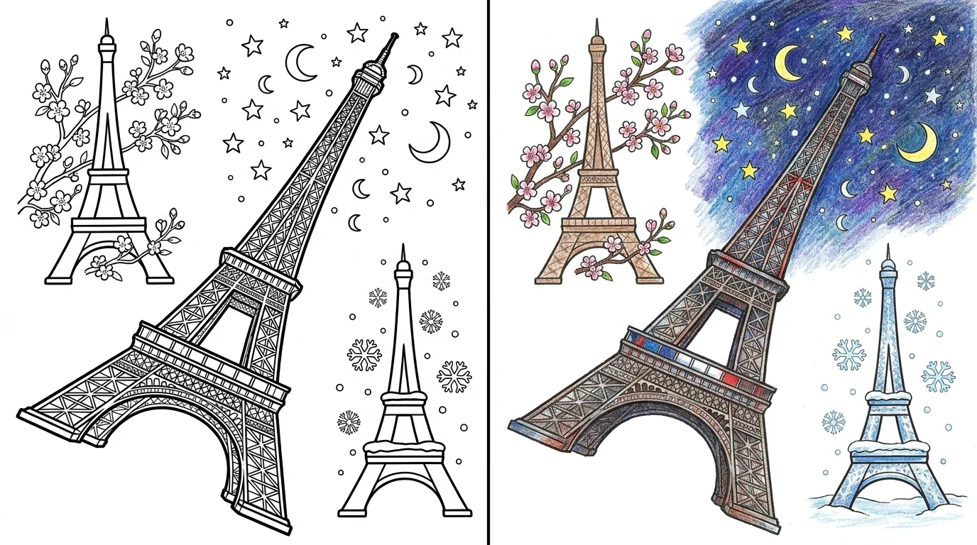 43 Eiffel Tower Coloring Pages (Free PDFs)