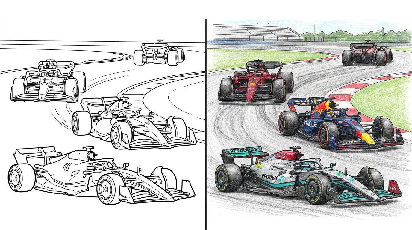 50 Formula 1 Coloring Pages (Free PDFs)