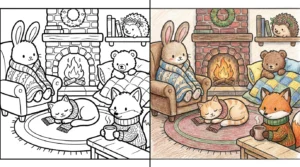 fuzzy hygge coloring pages