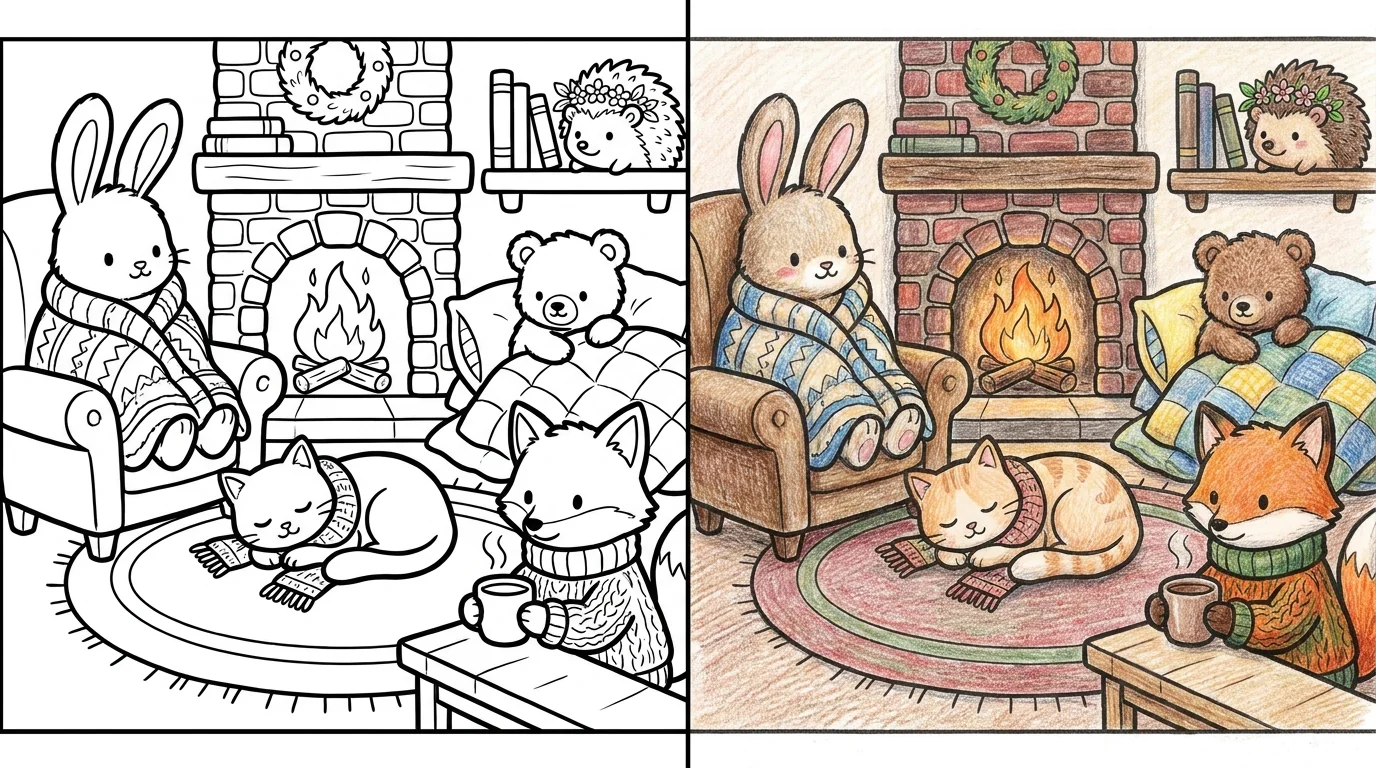 43 Fuzzy Hygge Coloring Pages (Free PDFs)