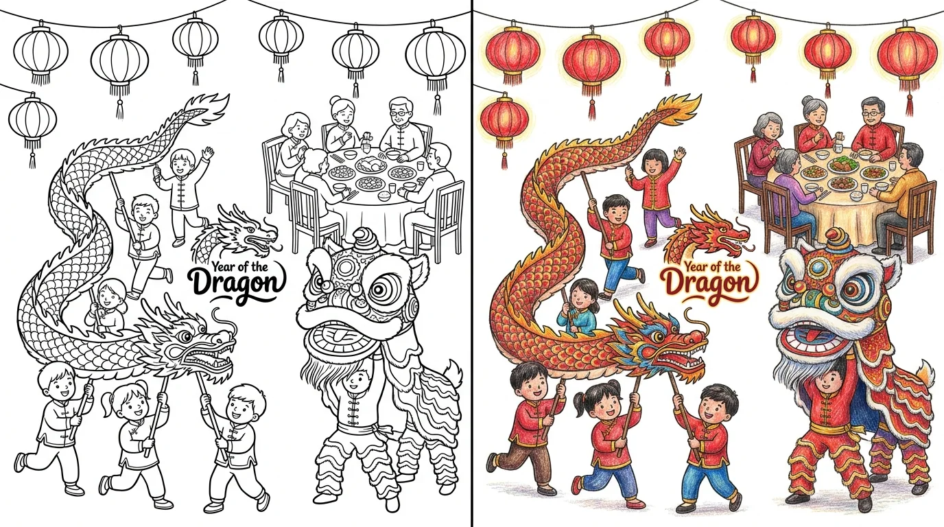 48 Lunar New Year Coloring Pages (Free PDFs)