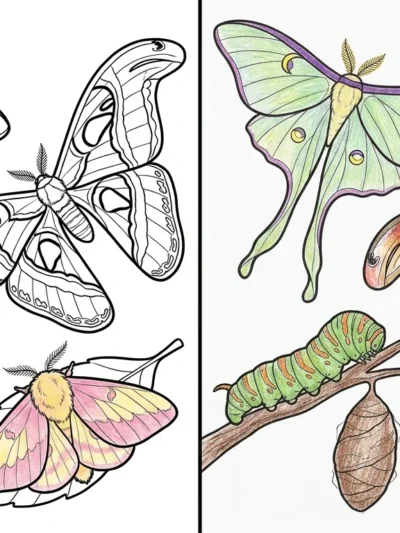 Moth coloring pages