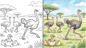 ostrich coloring pages