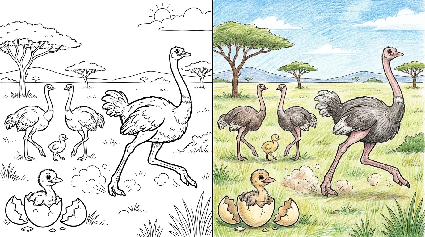 ostrich coloring pages
