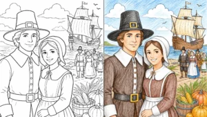 pilgrim coloring pages