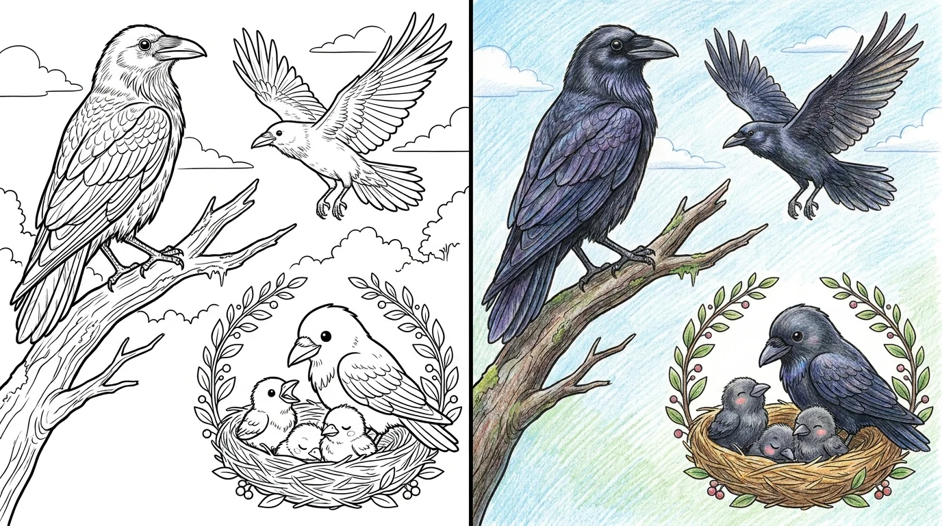 47 Raven Coloring Pages (Free PDFs)